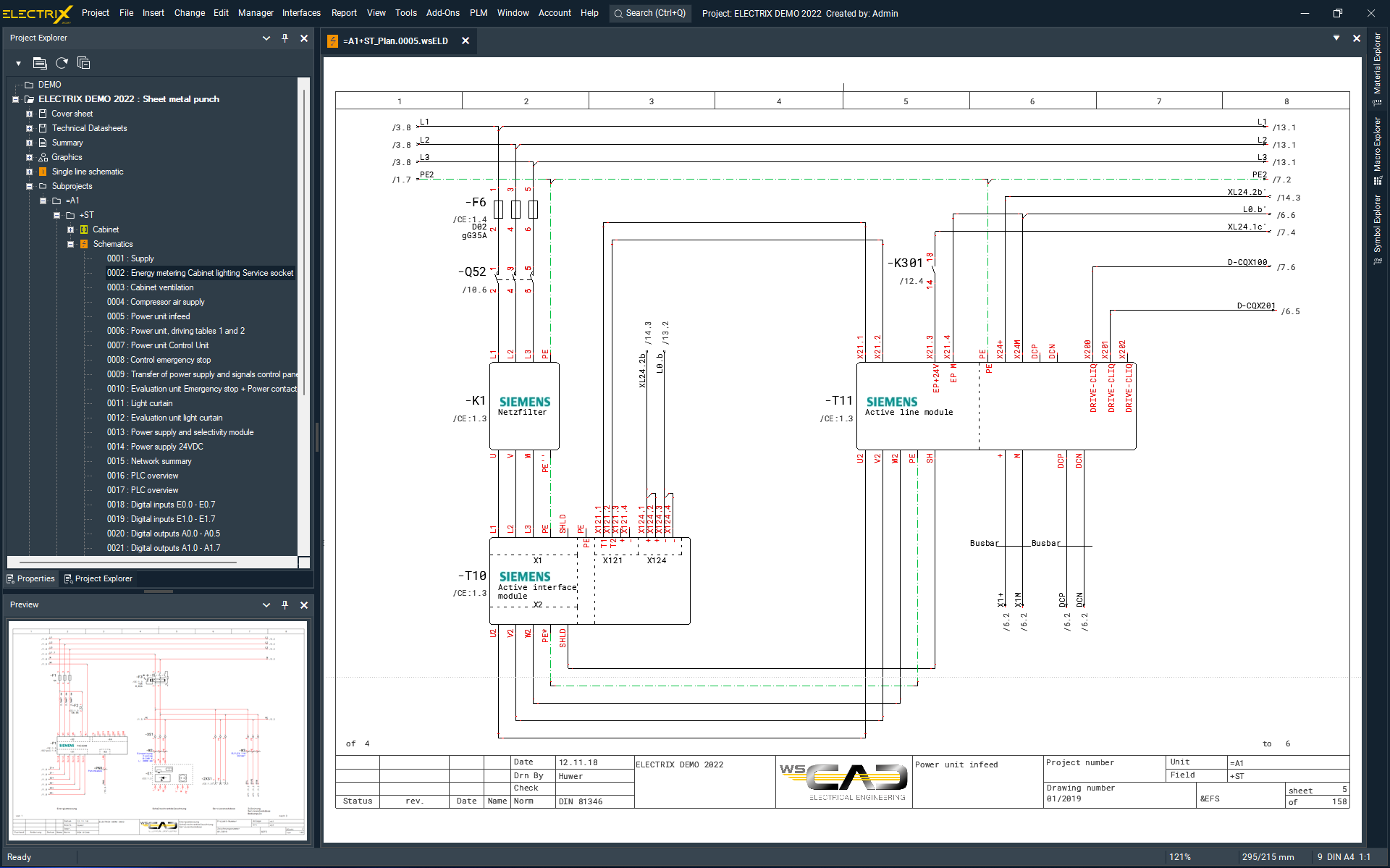 screenshot of WSCAD ELECTRIX